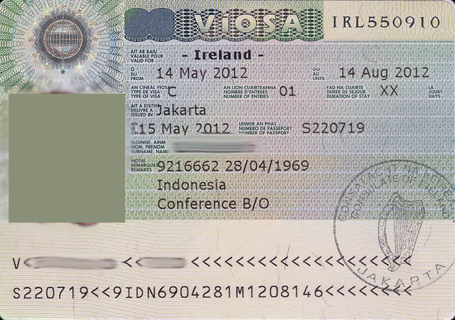 Бланк разрешения на въезд в Ирландию
