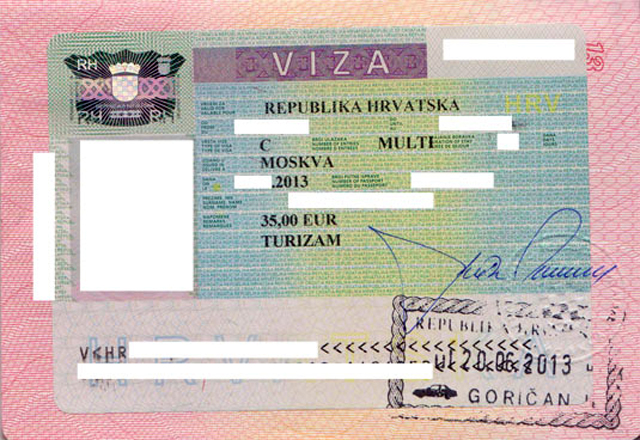 Хорватское визовое разрешение