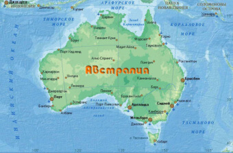 Австралия на карте