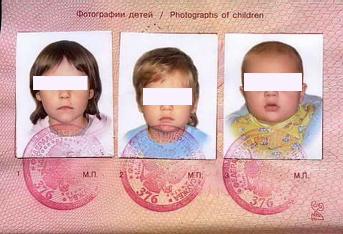 Фотографии детей в загранпаспорте