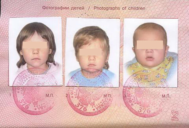 Фото детей в паспорте